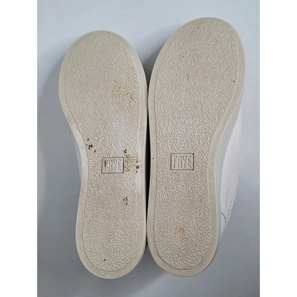 Frye Sneakers Womens Size 8.5 M Lena Zip Low White Leather 3471320